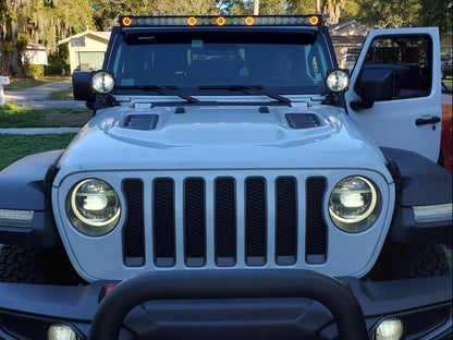 Barricade HD Bull Bar with Skid Plate and 20-Inch Dual Row LED Light Bar; Textured Black (18-25 Jeep Wrangler JL)