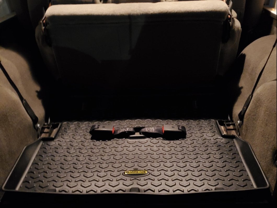 Barricade Front, Rear and Cargo Floor Mats; Black (97-06 Jeep Wrangler TJ)