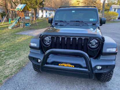 Barricade 3.50-Inch Oval Bull Bar with Skid Plate; Black (18-25 Jeep Wrangler JL)