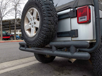 Barricade Rear Tubular Bumper; Textured Black (07-18 Jeep Wrangler JK)