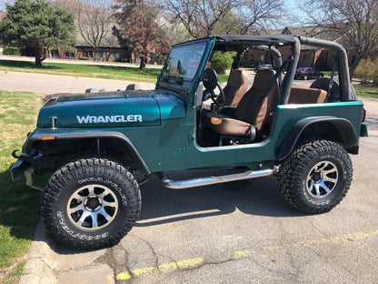 Barricade Round Adventure Mirrors; Textured Black (87-06 Jeep Wrangler YJ & TJ)
