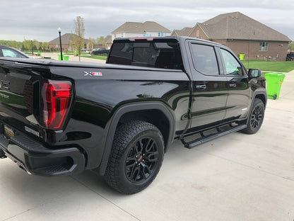 Barricade Saber 5-Inch Aluminum Side Step Bars; Black Cover Plates (19-25 Sierra 1500 Crew Cab)