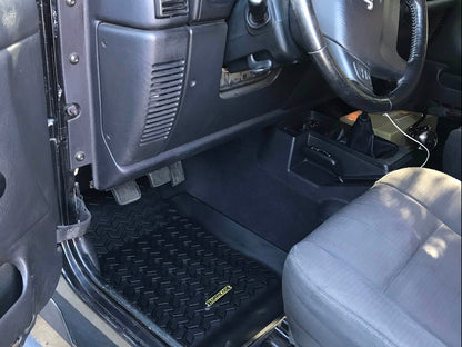 Barricade Front Floor Mats; Black (97-06 Jeep Wrangler TJ)