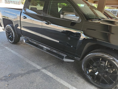 Barricade HD Steel Running Boards; Black (14-18 Silverado 1500 Crew Cab)