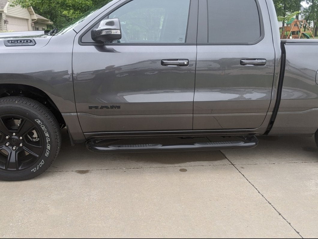 Barricade 3-Inch Side Step Bars; Black (19-25 RAM 1500 Quad Cab)