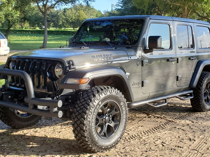 Barricade Tubular Front Bumper with Winch Cutout; Textured Black (18-25 Jeep Wrangler JL)