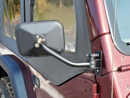 Barricade Quick Release Rectangular Mirrors; Textured Black (97-06 Jeep Wrangler TJ)