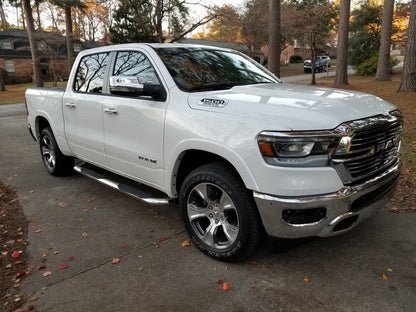 Barricade 4-Inch Oval Bent End Side Step Bars; Stainless Steel (19-25 RAM 1500 Crew Cab)