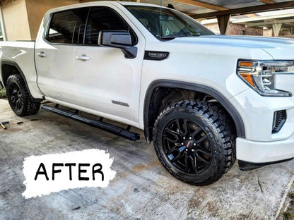 Barricade Saber 5-Inch Aluminum Side Step Bars; Black Cover Plates (19-25 Sierra 1500 Crew Cab)