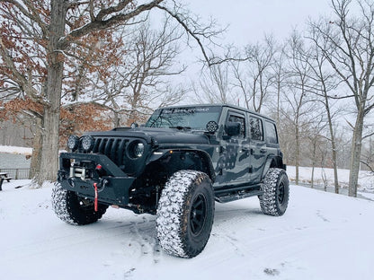 Barricade HD Flat Fender Flares with LED DRL and Turn Signal; Front (18-25 Jeep Wrangler JL)