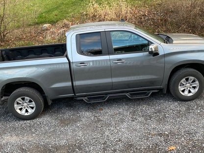 Barricade NB1 Running Boards; Textured Black (19-25 Sierra 1500 Double Cab)