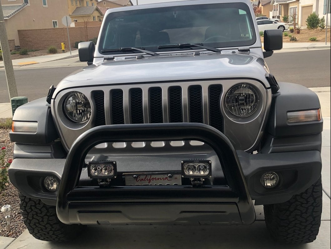 Barricade 3.50-Inch Oval Bull Bar with Skid Plate; Black (20-25 Jeep Gladiator JT)