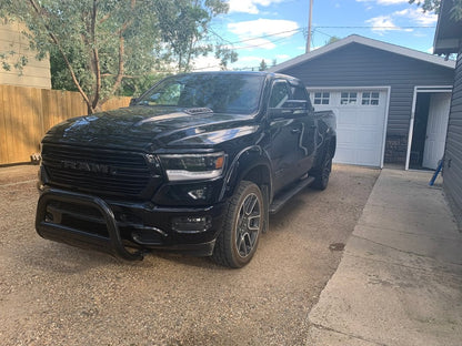 Barricade 3.50-Inch Oval Bull Bar with Skid Plate; Black (19-24 RAM 1500, Excluding Rebel & TRX)