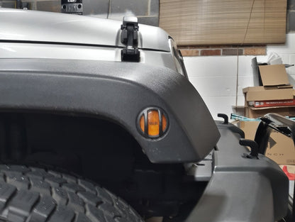 Barricade Side Marker Guard; Textured Black (07-18 Jeep Wrangler JK)