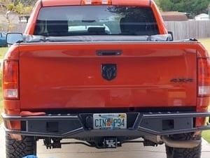 Barricade Tubular HD Rear Bumper with LED Fog Lights (09-18 RAM 1500)