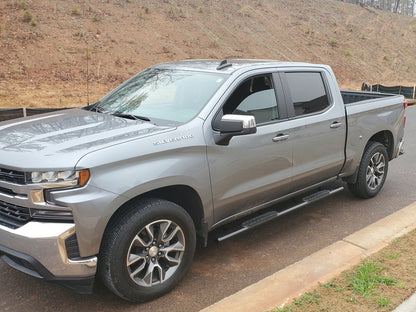 Barricade 4-Inch Oval Straight End Side Step Bars; Black (19-25 Sierra 1500 Crew Cab)