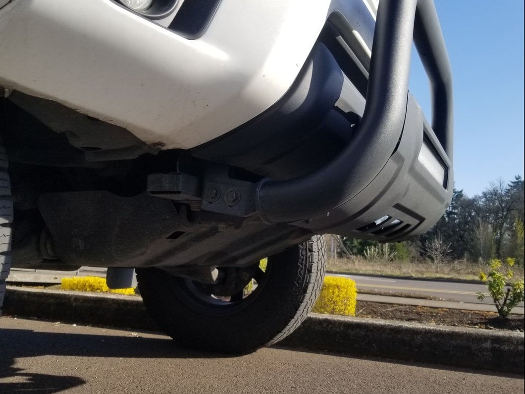 Barricade 3.50-Inch Bull Bar with Skid Plate and 20-Inch Dual Row LED Light Bar; Black (05-15 Tacoma)