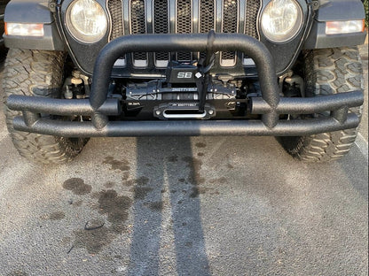 Barricade Tubular Front Bumper with Winch Cutout; Textured Black (18-25 Jeep Wrangler JL)