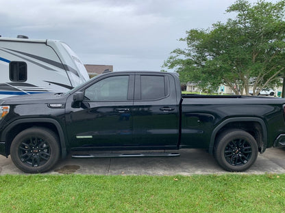 Barricade 5-Inch Oval Bent End Side Step Bars; Black (19-25 Sierra 1500 Double Cab)