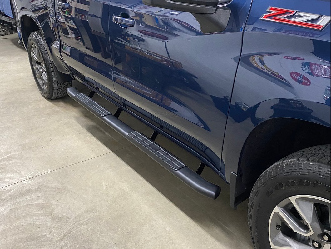 Barricade PNC Side Step Bars; Textured Black (19-25 Silverado 1500 Crew Cab)