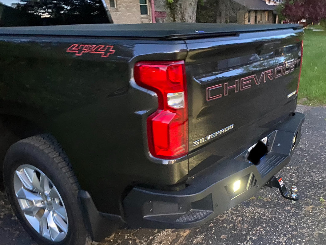 Barricade HD Rear Bumper with LED Fog Lights (19-25 Silverado 1500)