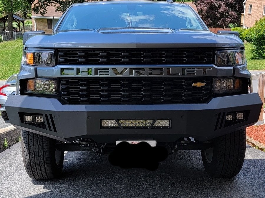 Barricade HD Front Bumper with LED Fog Lights, Spot Lights and 20-Inch LED Light Bar (19-21 Silverado 1500)
