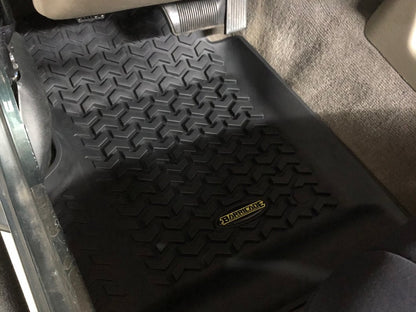 Barricade Front and Rear Floor Mats; Black (97-06 Jeep Wrangler TJ)