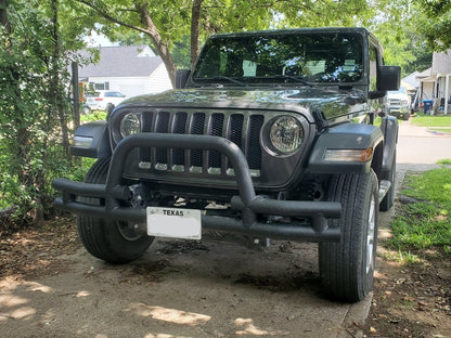 Barricade Tubular Front Bumper with Winch Cutout; Textured Black (18-25 Jeep Wrangler JL)