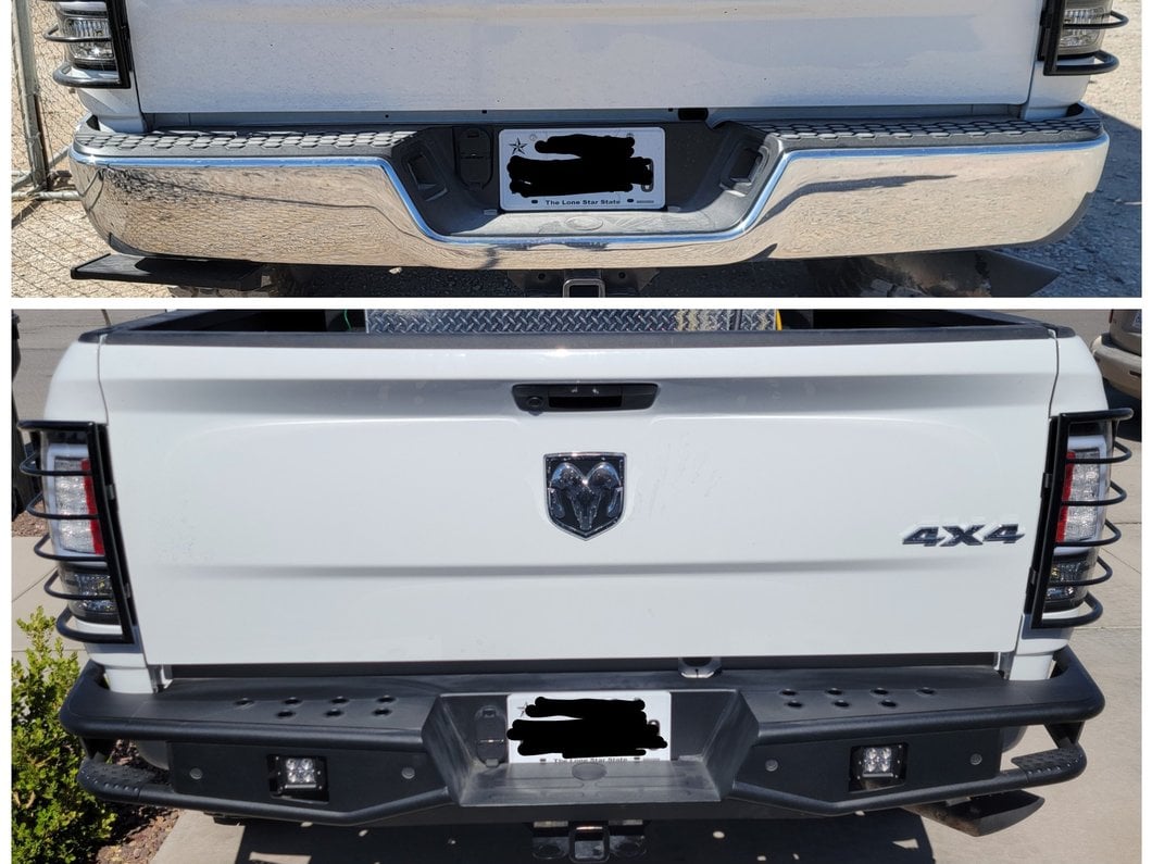 Barricade Tubular HD Rear Bumper with LED Fog Lights (09-18 RAM 1500)