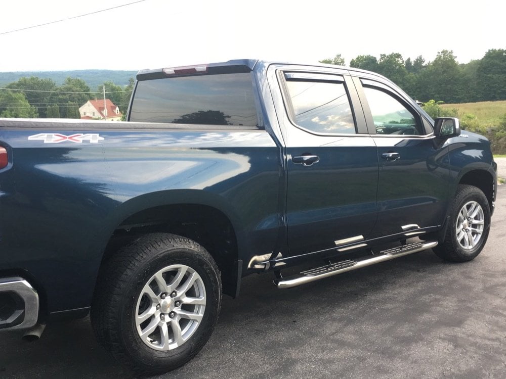 Barricade PNC Side Step Bars; Stainless Steel (19-25 Silverado 1500 Crew Cab)