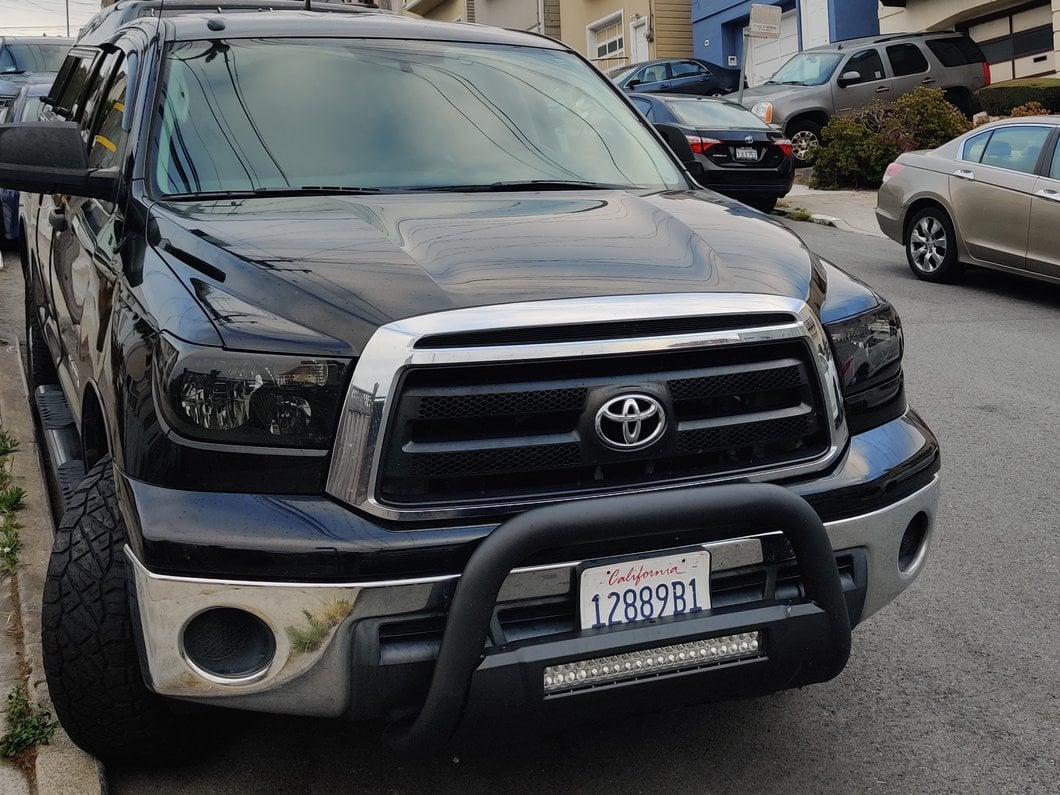 Barricade 3.50-Inch Bull Bar with Skid Plate and 20-Inch LED Light Bar; Textured Black (07-21 Tundra)