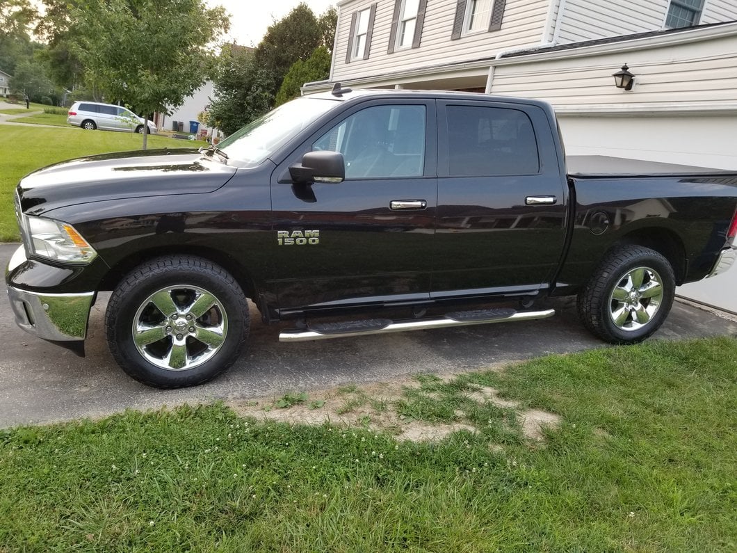 Barricade 5-Inch Oval Bent End Side Step Bars; Stainless Steel (09-18 RAM 1500 Quad Cab, Crew Cab)
