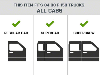 Barricade 3-Inch Side Step Bars; Stainless Steel (04-08 F-150)