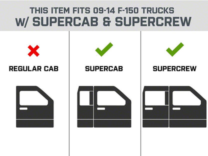 Barricade S6 Running Boards; Black (09-14 F-150 SuperCab, SuperCrew)