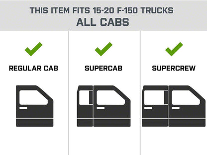 Barricade 3-Inch 90 Degree Bent End Side Step Bars; Black (15-25 F-150)