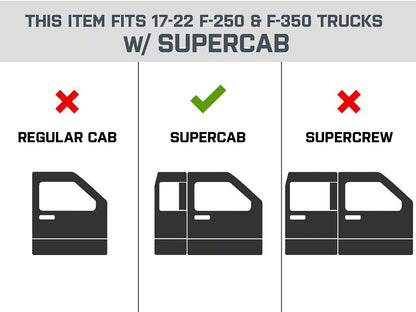 Barricade 5-Inch Oval 60 Degree Bent End Side Step Bars; Black (17-25 F-350 Super Duty SuperCab)