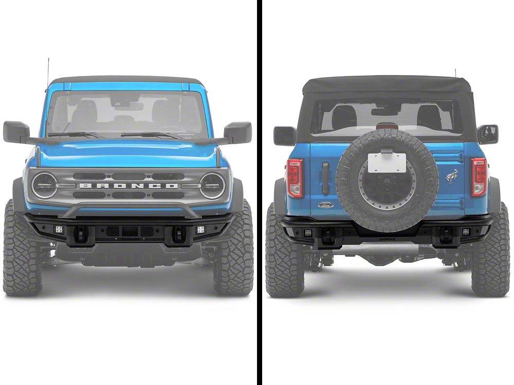Barricade HD Tubular Front and Rear Bumpers with LED Fog Lights (21-25 Bronco, Excluding Raptor)