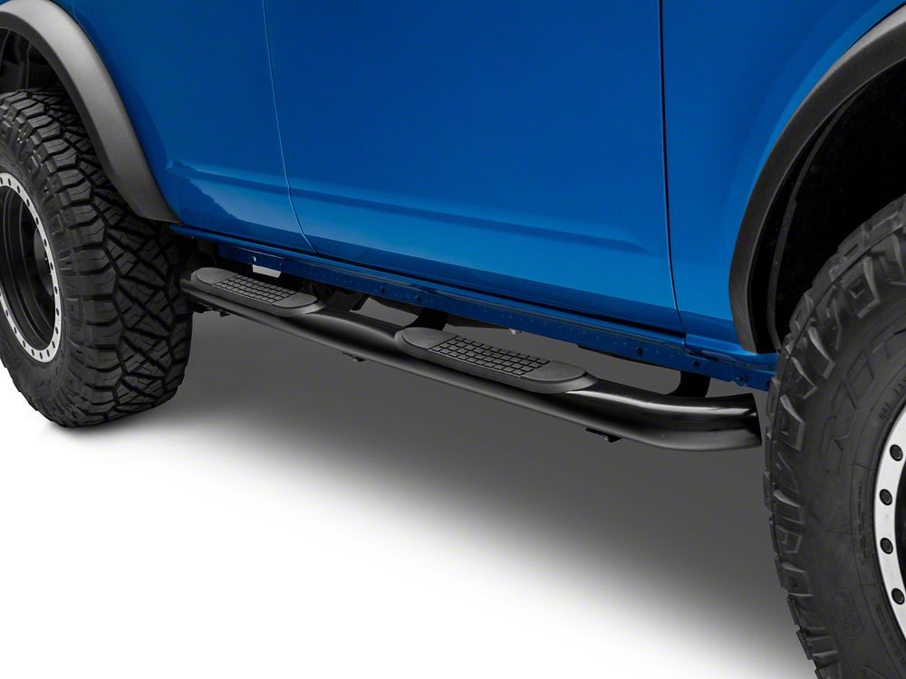 Barricade 3-Inch Side Step Bars; Black (21-25 Bronco 4-Door)