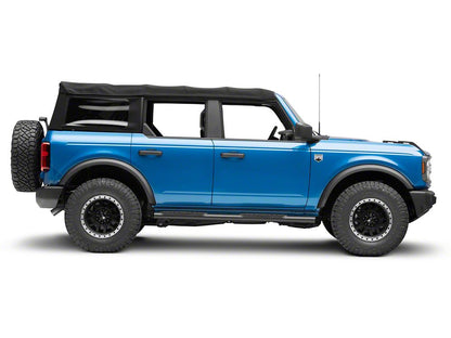 Barricade 4-Inch Oval Straight Side Step Bars; Light Textured Black (21-25 Bronco 4-Door)