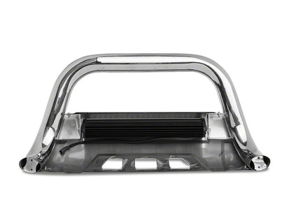Barricade 3.50-Inch Bull Bar with Skid Plate and 20-Inch LED Light Bar; Stainless Steel (15-22 Canyon)