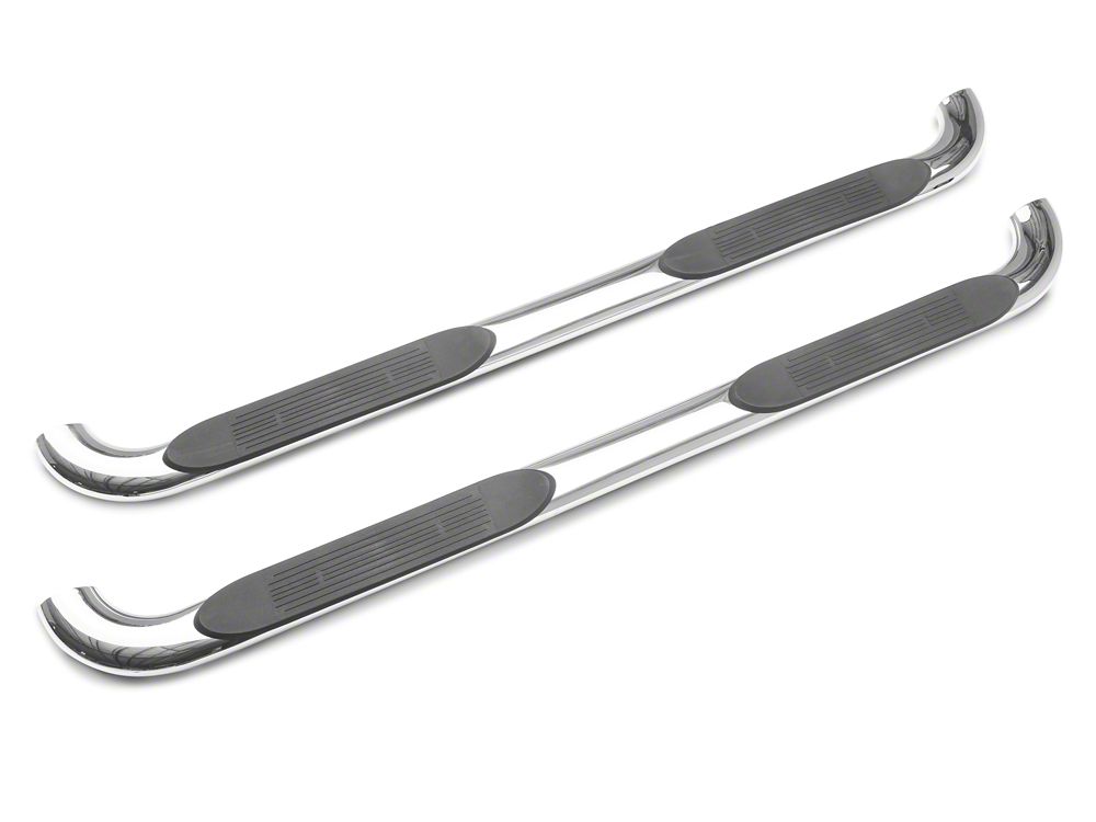 Barricade 4-Inch Oval 90 Degree Bent End Side Step Bars; Stainless Steel (15-22 Canyon Crew Cab)