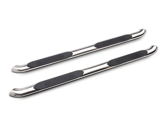 Barricade 4-Inch Oval Bent End Side Step Bars; Stainless Steel (15-22 Canyon Crew Cab)