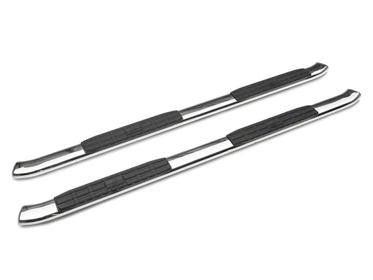 Barricade 5-Inch Oval Bent End Side Step Bars; Stainless Steel (15-22 Canyon Extended Cab)