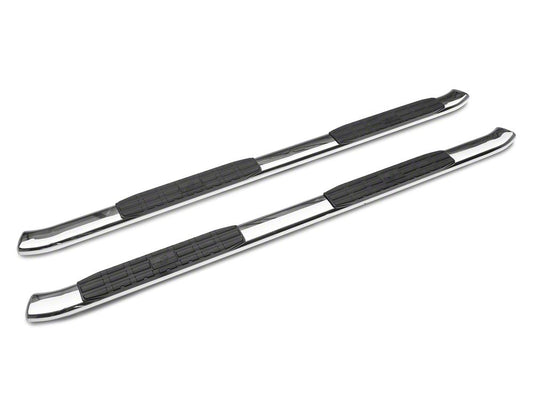 Barricade 5-Inch Oval Bent End Side Step Bars; Stainless Steel (15-22 Canyon Crew Cab)