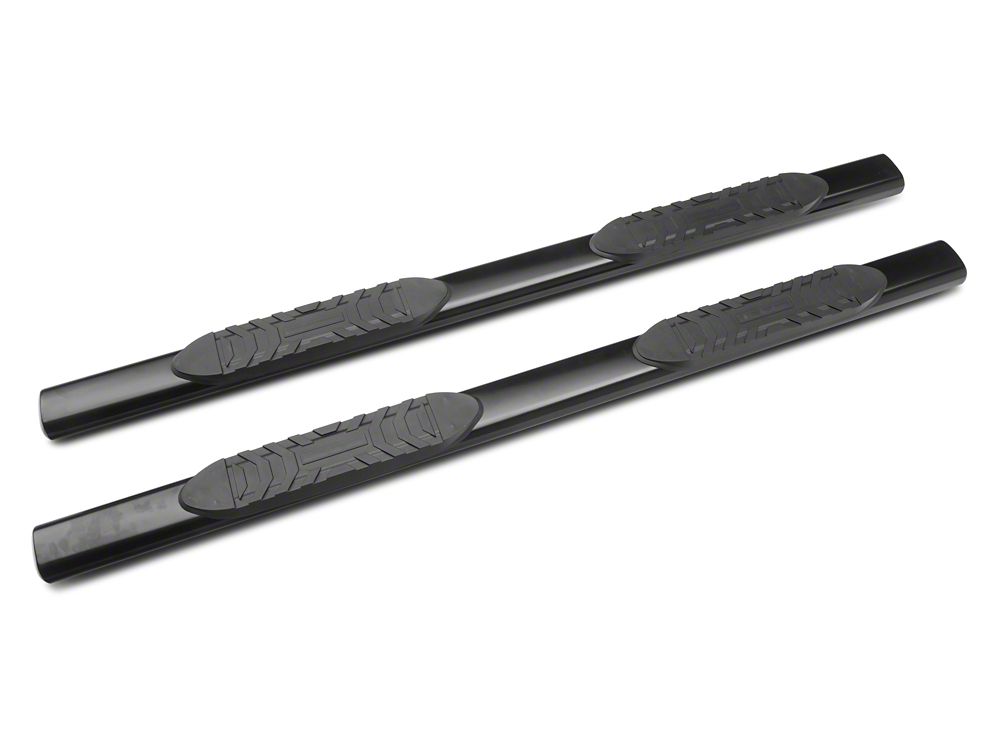Barricade 5-Inch Oval Straight End Side Step Bars; Black (15-22 Canyon Extended Cab)