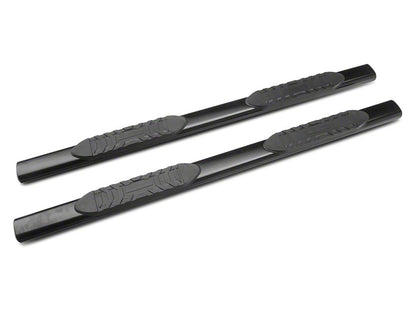 Barricade 5-Inch Oval Straight End Side Step Bars; Black (15-22 Canyon Extended Cab)