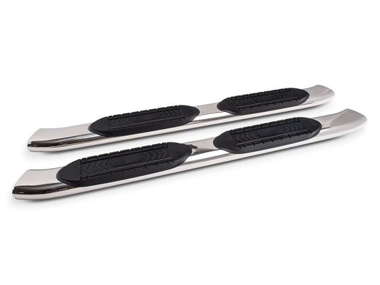 Barricade 6-Inch Oval Bent End Side Step Bars; Stainless Steel (15-22 Canyon Extended Cab)
