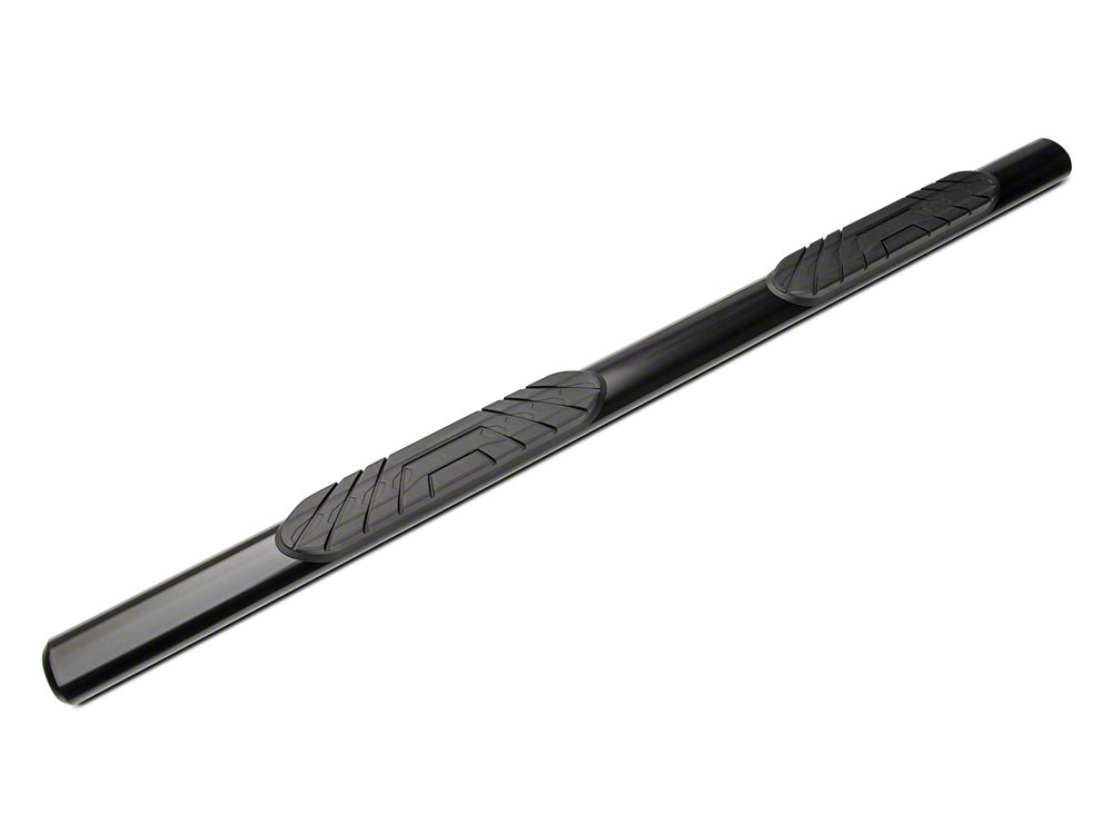 Barricade 4-Inch Oval Straight End Side Step Bars; Black (07-14 Sierra 2500 HD Extended Cab)