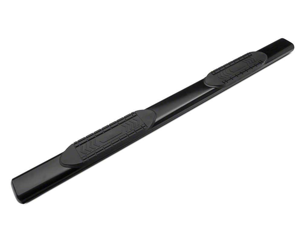 Barricade 6-Inch Oval Straight End Side Step Bars; Rocker Mount; Black (07-19 Sierra 2500 HD Crew Cab)