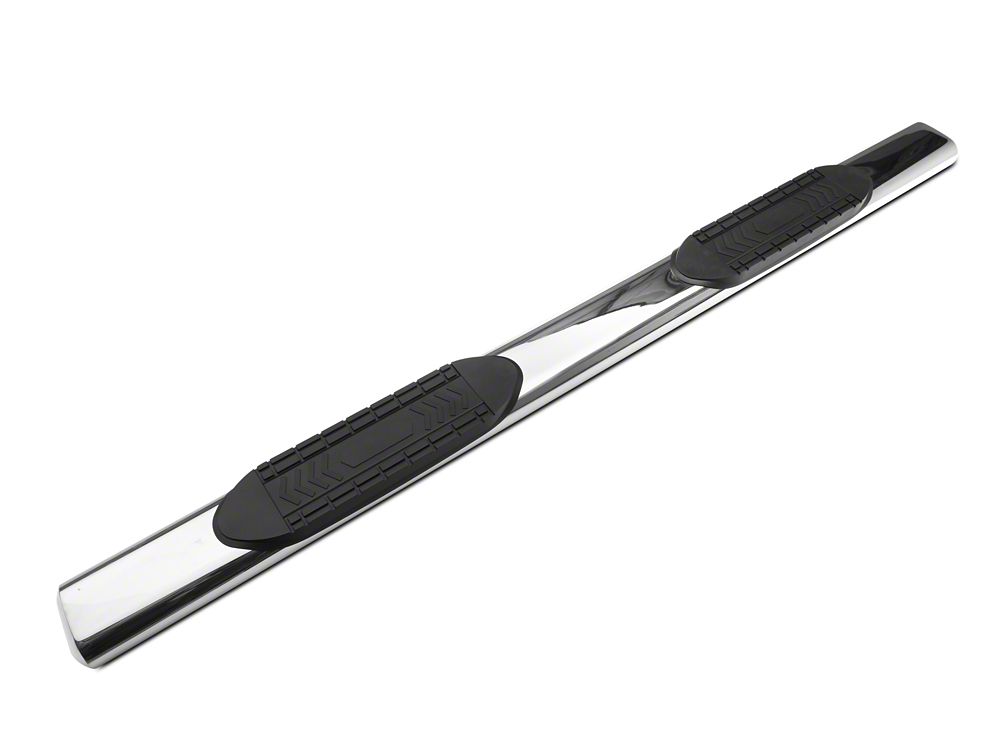 Barricade 6-Inch Oval Straight End Side Step Bars; Rocker Mount; Stainless Steel (07-19 Sierra 2500 HD Crew Cab)